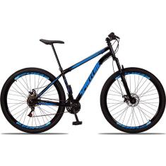 Bicicleta 29 Spaceline Vênus Aço 21 Marchas Freio a Disco com Suspensão