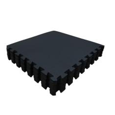 Kit com 12 Tatames Tapetes EVA Com Borda 50cm X 50cm X 1cm Preto