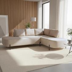 Sofá de Canto Luna Orgânico 265cm para Sala de Estar - Celflex