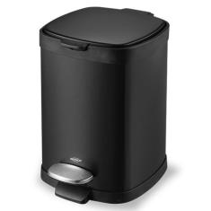 Lixeira Frame Brinox com Pedal 6 Litros em Aço Carbono Preto