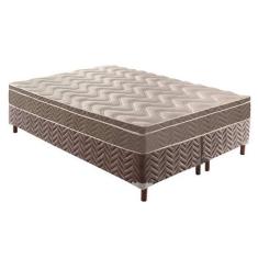 Cama Box Queen: Colchão Espuma D33 Paropas /EP Anatômico Confort Ultra