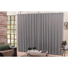 Cortina Voil Cinza Sala Quarto 4,00x2,80 Ilhós Cromado - CONFECÇÕES EV