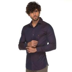Camisa Social Manga Longa Masculino Slim Algodão Nobre Festa-Masculino