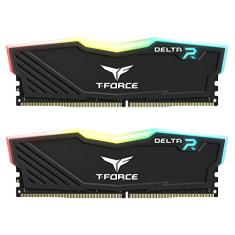 TEAMGROUP Memória Ram Desktop Gamer T-Force Delta RGB DDR4 16GB (2x8GB) 3000MHz (PC4-24000) CL16 TF3D416G3000HC16CDC01 - Preto