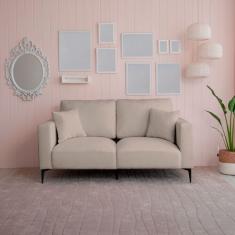 Sofá Unne 2 Lugares com Molas Ensacadas Bouclê Bege 170 cm