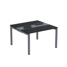 Mesa Plataforma Dupla com Pé de Aço para Coworking 120x120 Pdc12/12/2p Preto/Grafito