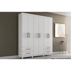 Guarda Roupa 6 Portas E 4 Gavetas Canadá Branco - Conquista