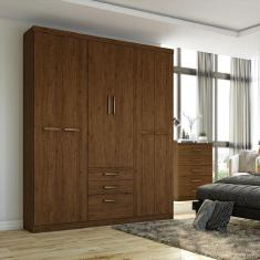 Roupeiro Guarda Roupa Casal Quarto 6 Portas 3 Gavetas Econ