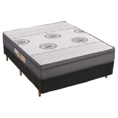 Cama Box Casal: Colchão Ortopédico Polar D28/EP Orthopremium + Base CRC Rústico Black(138x188)