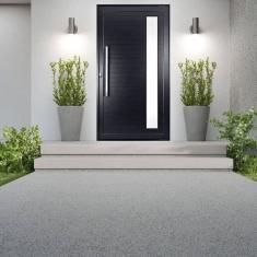 Porta de Aluminio Lambril 210x100cm com Puxador Topsul Preto