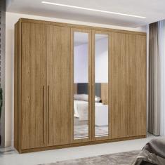 Guarda-Roupa Casal Alfa Magestic 6 Portas 6 Gavetas 100% Mdf com Espelho Natural - Pnr Móveis