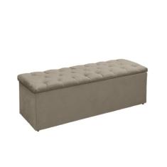 Sapateira Baú Lana Para Cama Box Queen 160 CM - Sv Decor, Bege