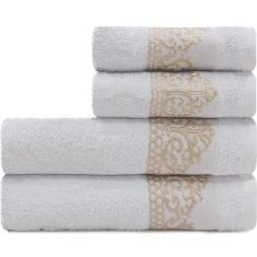 Jogo de Toalhas 4 Peças Banhão Gigante + Rosto Marcotex 100% Algodão -