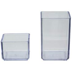 Acrimet 939-3/CR, Acessório Para Mesa Lápis e Clips Acrílico, Multicolor