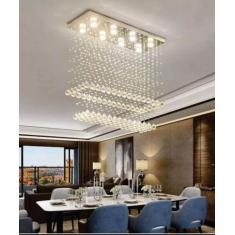 Lustre de cristal , para sala de estar/jantar com 90cm de altura base 