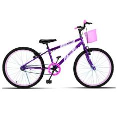 Bicicleta Infantil Forss Anny Aro 24 C/cestinha Sem Marchas, Violeta