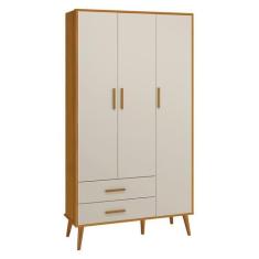 Guarda Roupa Infantil Isis 3 Portas e 2 Gavetas Areia/Savana - Reller 