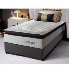 Conjunto Cama Box Espuma San Diego Branco Solteiro 96x203x67 2