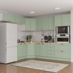 Cozinha Modulada 8 Peças com Tampo 4 Aéreos 3 Balcões e Torre Quente Arizona CabeCasa MadeiraMadeira Branco/Menta