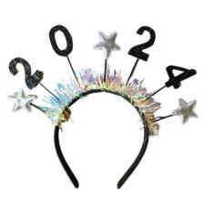 Tiara de cabelo feliz estrela glitter estrela lantejoulas cabelo argola decoração festa acessórios enfeites de Natal