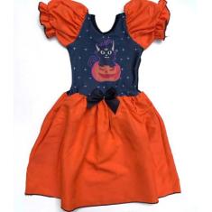 Vestido Moda Halloween Infantil Abóbora Menina-Ana Fantasias, 10