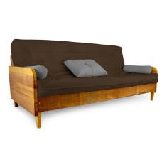 Sofá Cama Paris Acquablock Marrom Madeira Maciça Alto Padrão