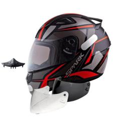 Capacete Masculino Ebf Spider Vermelho Com Narigueira Extra Mais Visei