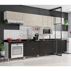 Cozinha Completa Bartira Rubi com 10 Portas, 5 Gavetas e 6 Prateleiras - 360cm de largura