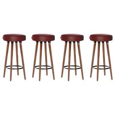 Kit 4 Banquetas Moderna Alta Roma Slim Romã 70cm