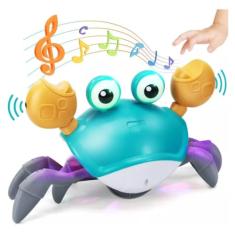 Caranguejo Fujão - Pega Caranguejo - Brinquedo Divertido com Música que Anda e Evita Obstáculos com Sensor para o Desenvolvimento do seu Bebê - Linha Premium
