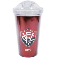 Copo De Plástico Com Canudo 450Ml - Vitória - Mileno