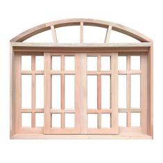Janela de Madeira Vitro de Correr Grécia Em Arco Padrão Cedro Batentes