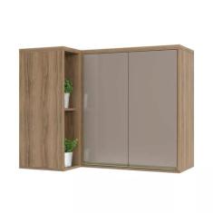 Armário Aéreo Canto Reto 95 cm 2 Portas de abrir 1 Prateleira Mel Luci