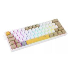 Teclado Gamer Fizz K617Rgb-Yl Wt Gy Rgb Switch Brown Amarelo - Redrago