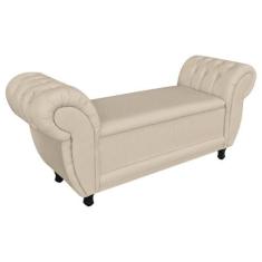 Recamier Baú Grécia 1,40m Linho Grosso Bege A19 - DROSSI