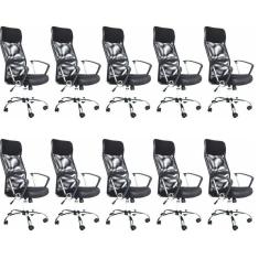 Kit 5 Cadeiras De Escritorio Presidente Comfort Preto