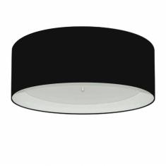 Plafon Cilíndrico Md-3008 Cúpula Em Duplo Tecido 60x25cm Preto / Branco - Bivolt