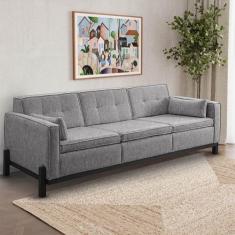 Sofá 3 Lugares 212cm em Linho Tiê CabeCasa MadeiraOriginals - CabeCasa