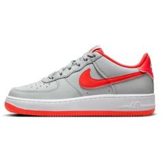 Nike Tênis infantil Air Force 1, Cinza fumê claro/branco/brilhante, 19