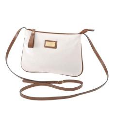 Bolsa de Couro Mariart 199, Off white, Camel