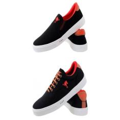 Kit Tênis Casual e Slip On Hfast Shoes Em Tecido com Detalhe Bordado e