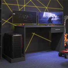 Mesa Gamer Escrivaninha Drx 9000 1 Gaveta 127cm Móveis Leão Preto
