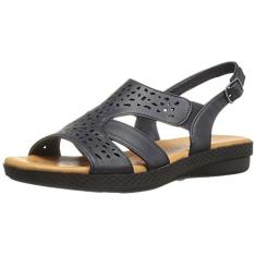 Easy Street Sandália feminina Bolt Flat, Azul marino, 6.5 X-Wide