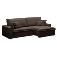 Sofá 3 Lugares Retrátil e Reclinável Sarov Veludo Tabaco