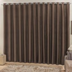 Cortina 4 Mts Sala Quarto Escritório Ráfia Para Varão Baratissima Tabaco