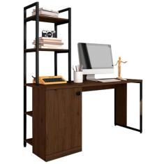 Escrivaninha Industrial Arizona Preto Fosco/imbuia - Móveis Arapongas Preto Fosco/imbuia