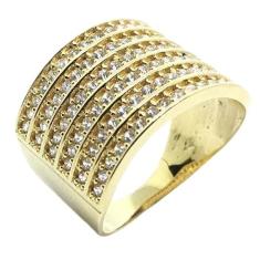 Anel em ouro amarelo 18k com 90 zirconia - 2ANZ090