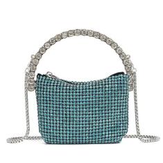 Bolsas de mão de strass para mulheres, bolsas de ombro de corrente brilhantes para noite, coquetéis, formaturas, casamentos, D