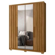 Guarda Roupa Solteiro 176cm Espelho Milão M07 Freijó - Mpozenato