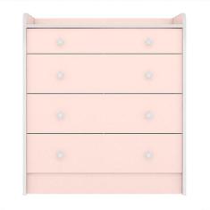 Cômoda com Trocador Doce Sonho Rosa Acetinado - Qmovi